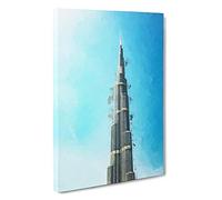 Point of the Burj Khalifa in Dubai Canvas Print | Gallery Wrapped 30mm Frame Wall Art | 30x20 inches | Ready to Hang | Modern Picture | Living Room Bedroom Lounge Office