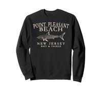 Point Pleasant Beach New Jersey Shark Antique White Letters Sweatshirt