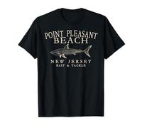Point Pleasant Beach New Jersey Shark Antique White Letters T-Shirt