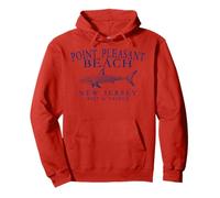 Point Pleasant Beach New Jersey Shark Arched Navy Blue Pullover Hoodie