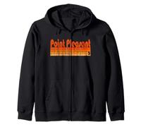 Point Pleasant, New Jersey Retro 80s Style Zip Hoodie