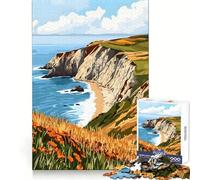 Point Reyes National Seashore California Painting Art 1000 Piece Jigsaw Puzzle for Teenagers Logic Toy Group Play Precision Cut Thoughtful Gift (50x75cm)