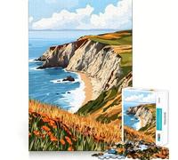 Point Reyes National Seashore California Painting Art 1000 Pieces Jigsaw Puzzles for Adults Memory Boost Home Pastime Image Assembly Wall Art Decor (38x26cm)