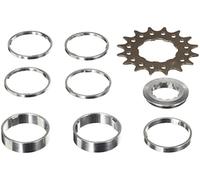 Point Ritzel Single-Speed/Spacer Ring Set Cr-Mo Steel Aluminium Spacer Ring Spacer Ring Set 4x3 mm / 1x5 mm / 2x10 mm silver/black Size:17 Zähne
