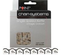 POINT Singlespeed Chain 1-speed 102 links for BMX Trial Freestyle Silver