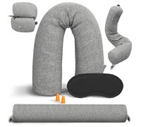 Point2Points Twist Memory Foam Travel Pillow - 100% Pure Memory Foam Neck Pillow with Comfortable & Machine Washable Cover, Neck Pillow for Travel Kit with Sleep Mask, Earplugs & Travel Bag