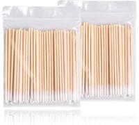 Pointed Cotton Buds,Thin Cotton Buds,200Pcs Long Cottons Swabs Nail Supplies Kit Pointed Tip Wooden-Cotton Sticks Accessory Nail Seam Dedicated Dirty Picking for Make up,Beauty,Tattoos,Eyebrow Tattoos