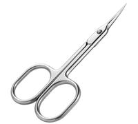 Pointed Curved Cuticle Scissors - Extra Fine Stainless Steel Nail & Eyebrow Scissors - Precision Manicure & Pedicure Grooming Shears for Men & Women (Silver)