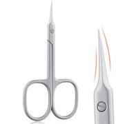 Pointed Curved Cuticle Scissors - Professional Stainless Steel Nail Scissors and Cuticle Scissor - Perfect for Trimming Eyebrows, Nose Hair, Fingers, Toes - Precise Grooming Tool for Men and Women