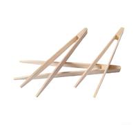 Pointed Flat-Tip Anti-Static Wooden Tweezers, 10-Pack, 15 cm, Heat-Resistant & Ergonomic, Non-Slip Natural Wood, for Gold Leaf Application and Craft Work(flat head)