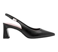 Pointed Slingback Leather Heels Black