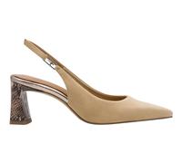 Pointed Slingback Leather Heels Tan