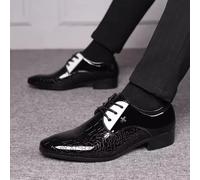 Pointed Toe Dress Plus Size Shoes Newest Italian Oxford Shoes for Men Classic Derbies Luxury Patent Leather Wedding Shoes black
