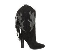 Pointed Toe Heeled Boots - female - Guess - Heeled Boots - Black - 8 UK - Shoes 8 UK