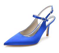 Pointed Toe Heeled Mules, Ankle Strap High Heels, 8.5 cm Stiletto Half-Slip, Adjustable Buckle Slide, Dress Sandals, Summer Events,A,36