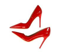 Pointed Toe Heels Autumn Patent Leather Concise Women's Shoes Pointed Toe Office High Heels Pumps Women Sexy Party Wedding Shallow Nude Red High Heels for Women Stiletto(Red 10.5 cm,11)