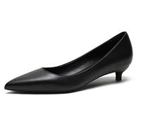 Pointed Toe Heels for Women Matte Women's Pumps with Kitten Heel Slip On Womens Shoes for Wedding Party Holiday Black 8.5 UK