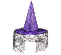 Pointed Witch Hat with Veil for Adults Witch Hat Halloween Costume Witch Costume Woman Cosplay Witch Costume Women Accessories for Themed Parties Parties Masquerades