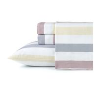 Pointehaven 180 GSM Brushed Cotton Flannel Sheet Sets (Cabana Stripe, Twin XL)