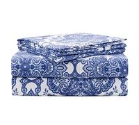 pointehaven 200 GSM 100% Cotton Flannel Sheet Set, King, Alpine - Warm & Cozy - Pre-Shrunk -Deep Pockets - Elastic All Around-Comfy Double Brushed