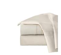 pointehaven 620 Thread Count Long Staple Cotton Deep Pocket Oversized Sheet Set, Queen, Bone