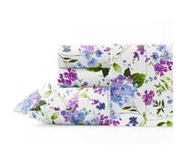Pointehaven Combed Cotton Percale Printed Full Primavera Bed Sheet Set - Soft Cotton - Crisp Feel - Breathable - Fits Extra Deep Pocket Mattresses