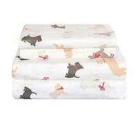 pointehaven Heavy Weight Flannel Sheet Set, Twin, Winter Dogs