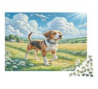 Pointer 1000 Piece Jigsaw Puzzle for Women Beagle Walks in Green Field Great Gift Idea | Fun Home Activity 70x50cm/1000pcs