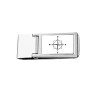 Pointer Direction Compass Slim Money Clip Stainless Holder Pocket Wallet