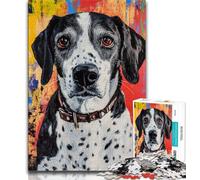 Pointer Dog 1000 Piece Jigsaw Puzzle for Adults Teens,Challenging To Complete But Fun And Humorous with Matching Poster And Trivia Sheet (75x50cm)