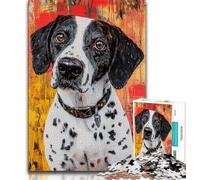 Pointer Dog Jigsaw Puzzles for Teenagers 1000 Jigsaws,Toys Educational Games Stress Relieving Wishlist with Santa Claus 38x26cm