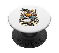 Pointer drinking ice coffee on a swing DIGOR vintage PopSockets Adhesive PopGrip