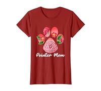 Pointer Mom | English German Pointer | Hunting Gun Dog T-Shirt, Women, Cranberry Red, X-Large