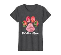 Pointer Mom | English German Pointer | Hunting Gun Dog T-Shirt, Women, Dark Heather Grey, X-Small