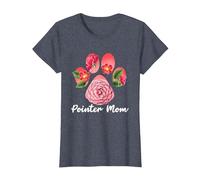 Pointer Mom | English German Pointer | Hunting Gun Dog T-Shirt, Women, Heather Blue, 3X-Large