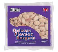 Pointer Salmon Flavoured Burger Dog Treats, Oven Baked Dog Biscuits with Added Calcium, Perfect for Healthy Teeth and Bones, Fish, (6 x 400g) - 2.4kg
