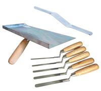 Pointing Brickwork Hawk with 5 Stainless Steel Finger Trowels & Jointing Tool Set for Bricklaying, Grouting & Masonry - DIY Brick Gap Filler Repair Tools