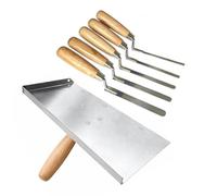 Pointing Brickwork Stainless Steel Hawk & 5 Stainless Steel Finger Trowel Set, Jointing, Gap Filling & Repair Tools for DIY & Masonry Work, Repointing, Brick Joint Repair (SH5ST)