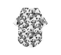 Pointlism Pandas Black Summer Dog Shirt Button Up Breathable Cool Pet Polo Shirt Puppy Sweatshirt Perfect for Everyday Wear, and Photoshoots L-5XL