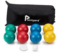 Pointyard Bocce Ball Set, Lighter 84mm Bocci Ball Set with 8 PE Bocce Balls | Carry Bag | Measuring Tape - Outdoor Family Games for Backyard/Lawn/Beach