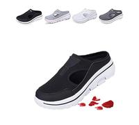 POIOZXD Men's Comfort Breathable Support Sports Sandals, Men's Backless Sneakers Orthopedic Shoes Walking Slip on Shoes for Mens and Womens (Black,42EU)