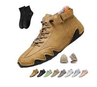 POIOZXD Vogany Shoes Orthopedic Sneakers Women and Men,Women's Waterproof Orthopedic Warm Boots Winter Fleece Warm Snow Boots Comfortable Walking Flats Outdoor Hiking (Brown,48EU)