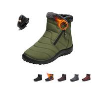 POIOZXD Women's Cozy Winter Waterproof Anti-Slip Boots (Green,40EU)