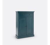 Poiret Parisian Sideboard in Solid Pine and MDF Prussian Blue