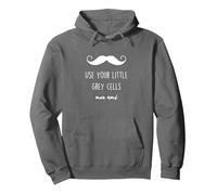 POIROT USE YOUR LITTLE GREY CELLS Pullover Hoodie, Adult Unisex, Asphalt Grey, Small