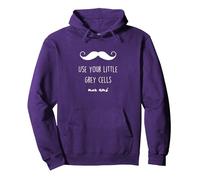 POIROT USE YOUR LITTLE GREY CELLS Pullover Hoodie, Adult Unisex, Purple, Medium