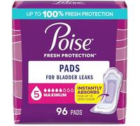 Poise Incontinence Pads for Women Maximum Absorbency, Regular Length, 96 Count