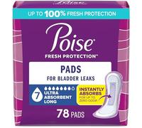 Poise Incontinence Pads & Postpartum Incontinence Pads, 7 Drop Ultra Absorbency, Long Length, 78 Count, Packaging May Vary