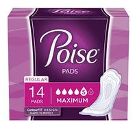 Poise Maximum Absorbency Pads with Leak-Block Sides, 14 Count by Poise
