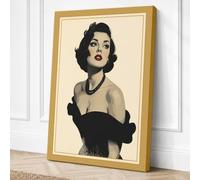 Poised in Black Vintage Canvas Wall Art Print 36x24 Inch